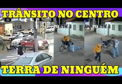 TRÂNSITO no centro. TERRA DE NINGUÉM. Falta de atenção e BARBEIRAGEM