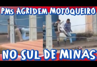PMs agridem motoqueiro no Sul de Minas PMs agridem motoqueiro no Sul de Minas