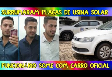 Surrupiaram as Placas de Usina solar em Crisolia / Funcionário some com carro oficial Surrupiaram as Placas de Usina solar em Crisolia / Funcionário some com carro oficial