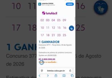 Lotofácil concurso 3771 de 25 de Agosto de 2026 Lotofácil concurso 3771 de 25 de Agosto de 2026